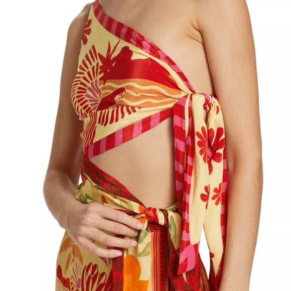 FARM Rio Mixed Scarves One Shoulder Dress - Picture 5 of 5